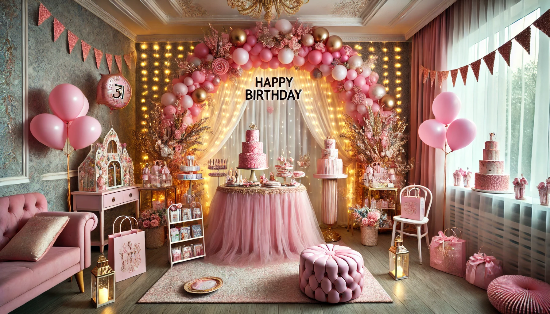 Birthday Party Decoration for Girl at Home